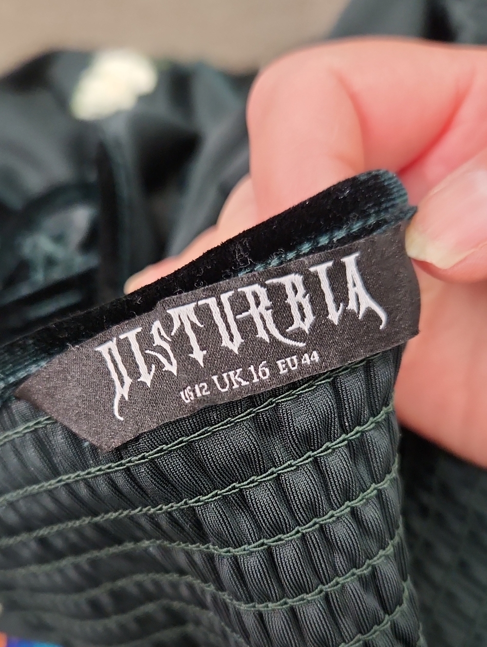 Disturbia Swamplife Velour Midi Dress Size 12 - Picture 15 of 15